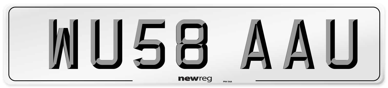 WU58 AAU Number Plate from New Reg